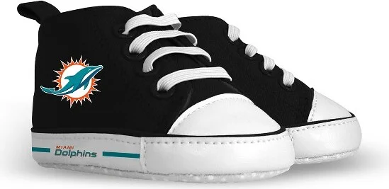 BabyFanatic Pre-Walkers High-Top Unisex Baby Shoes - NFL Miami Dolphins