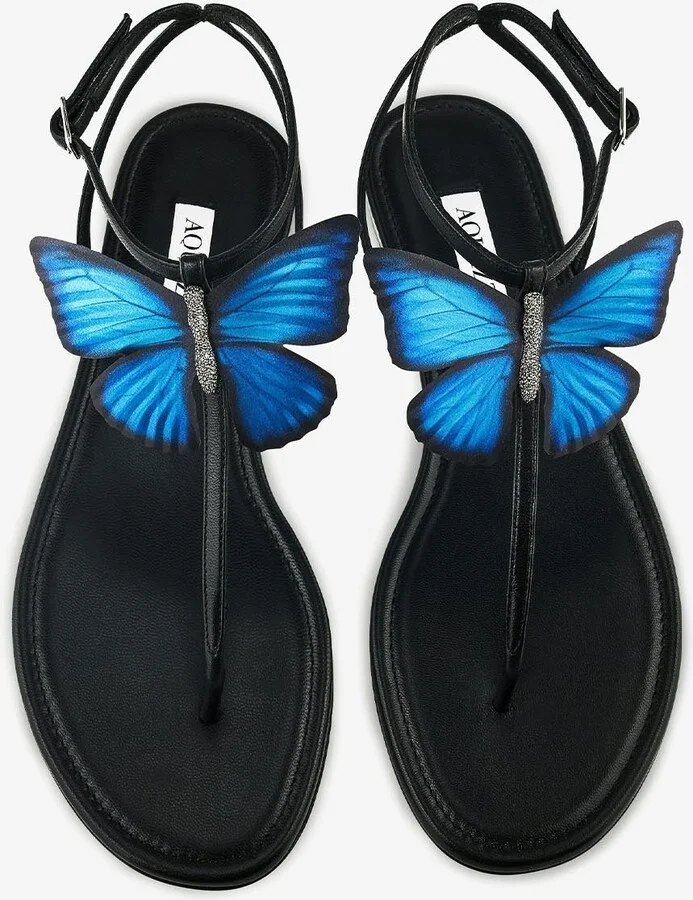 Babylon Butterfly Applique Flat Sandals - Image 2