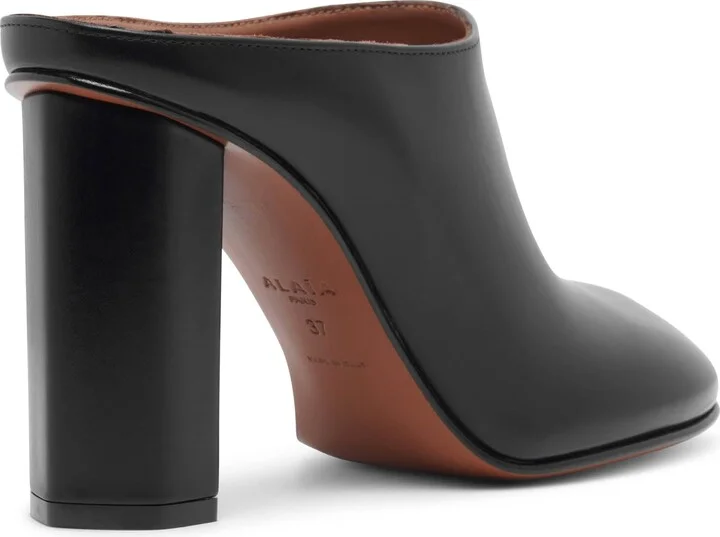 Babylone black leather mules - Image 4