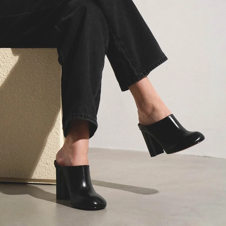 Babylone black leather mules - Image 6
