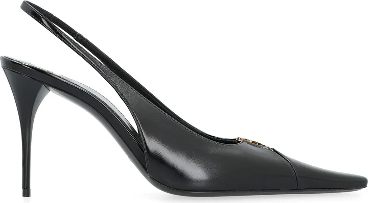 Babylone Breteuil Leather Slingback Pumps - Image 2