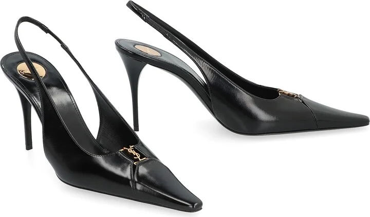 Babylone Breteuil Leather Slingback Pumps - Image 3