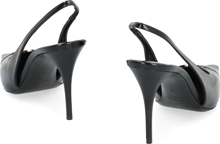 Babylone Breteuil Leather Slingback Pumps - Image 4