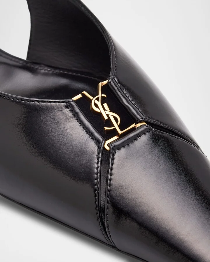 Babylone Leather YSL Slingback Ballerina Flats - Image 3