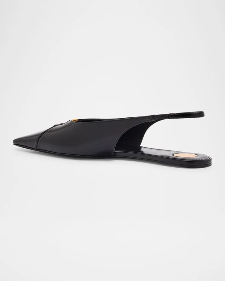 Babylone Leather YSL Slingback Ballerina Flats - Image 4
