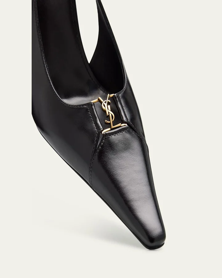 Babylone Leather YSL Slingback Pumps - Image 8