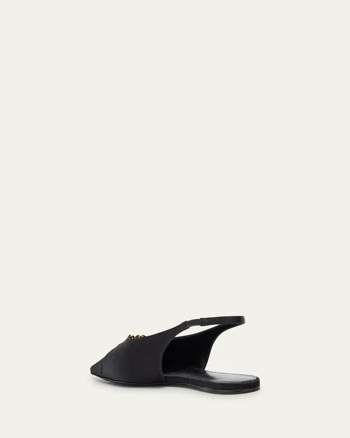 Babylone Satin Slingback Ballerina Flats - Image 4