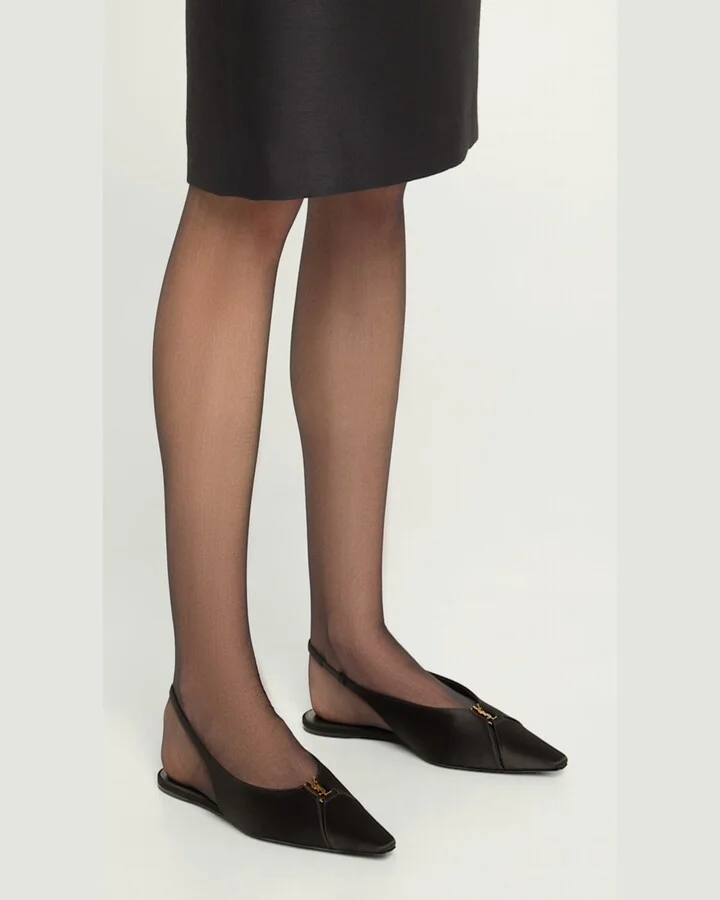 Babylone Satin Slingback Ballerina Flats - Image 10