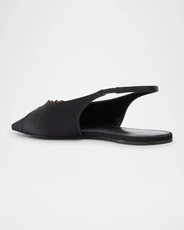 Babylone Satin Slingback Ballerina Flats - Image 4