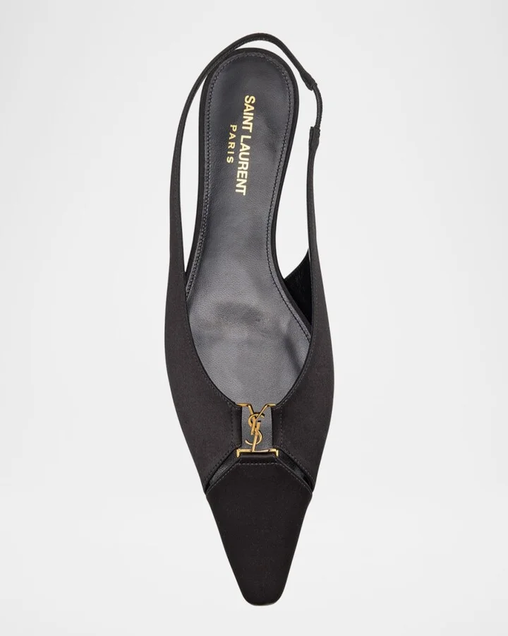 Babylone Satin Slingback Ballerina Flats - Image 5
