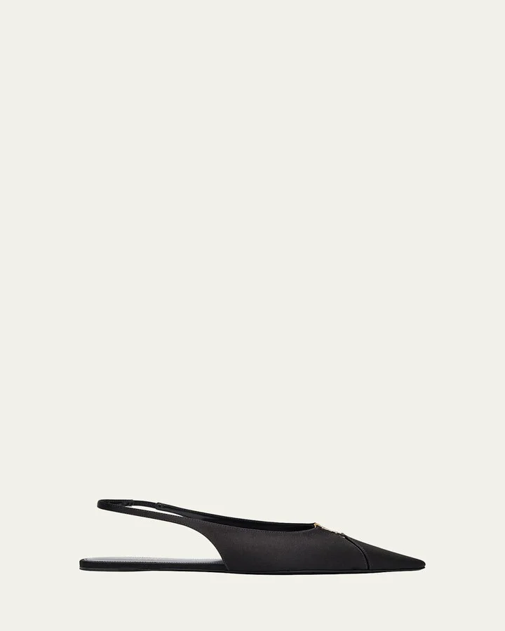 Babylone Satin Slingback Ballerina Flats