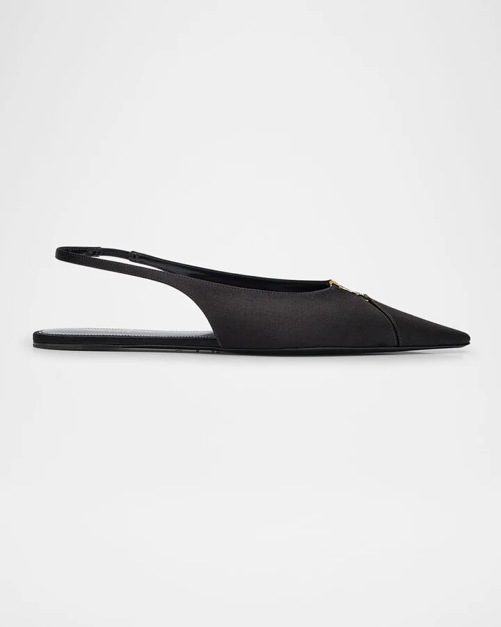 Babylone Satin Slingback Ballerina Flats
