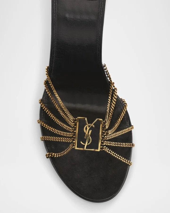 Babylone Strappy Chain YSL Stiletto Sandals - Image 7