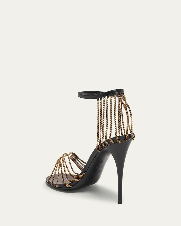Babylone Strappy Chain YSL Stiletto Sandals - Image 2