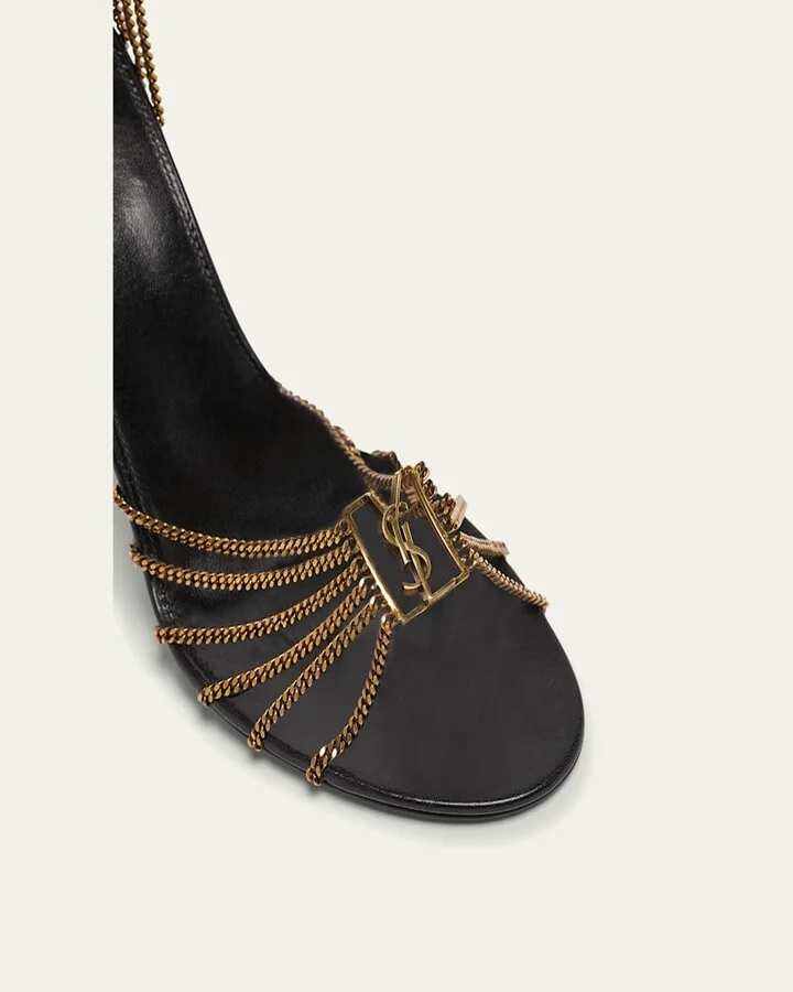 Babylone Strappy Chain YSL Stiletto Sandals - Image 7