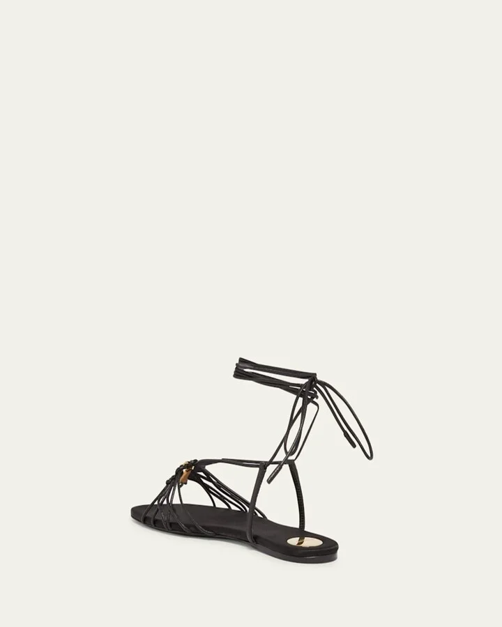 Babylone Strappy YSL Ankle-Tie Sandals - Image 5