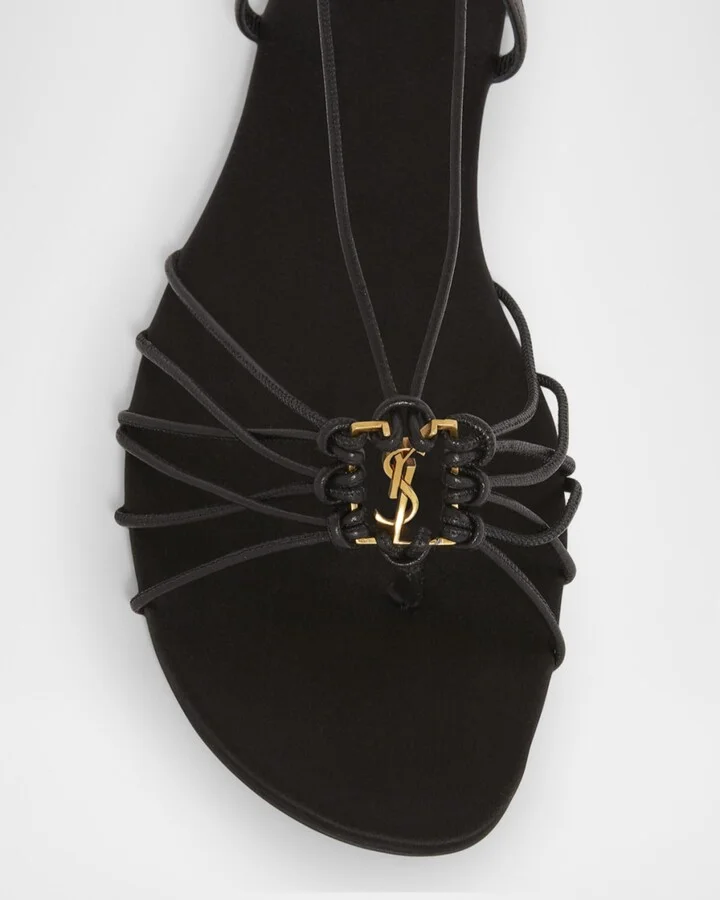 Babylone Strappy YSL Ankle-Tie Sandals - Image 8