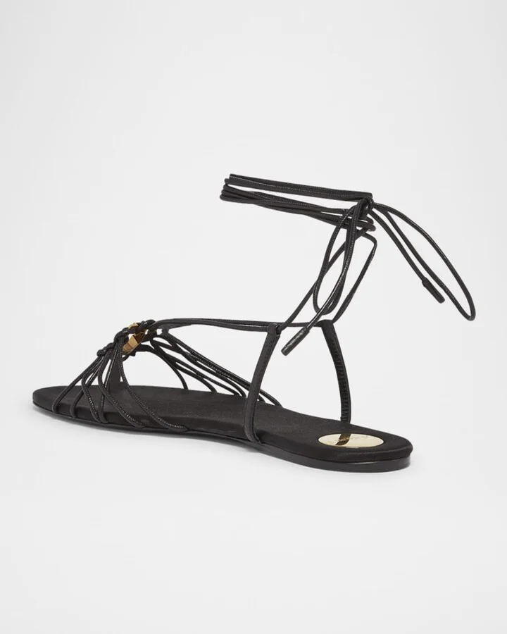 Babylone Strappy YSL Ankle-Tie Sandals - Image 10