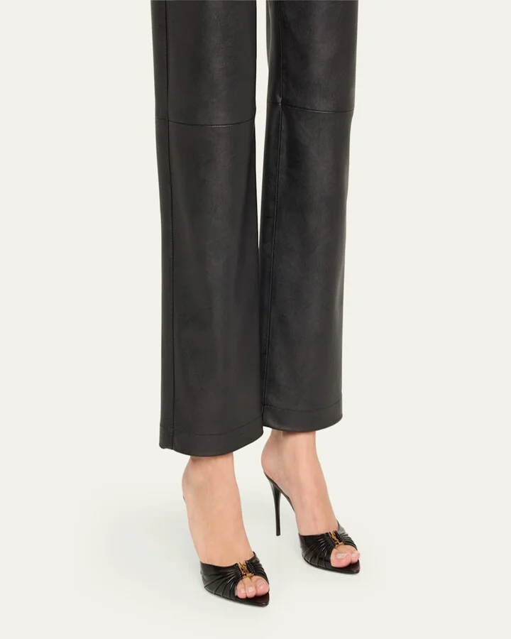 Babylone YSL Ruched Leather Mule Sandals - Image 6
