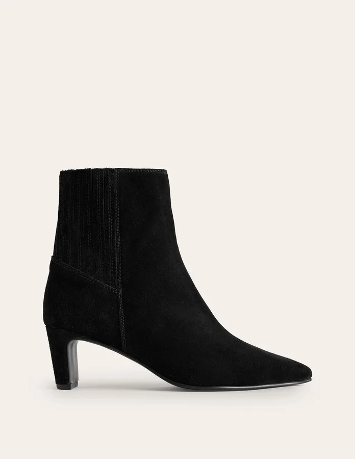 Back Panel Heeled Ankle Boot, Black - Image 2