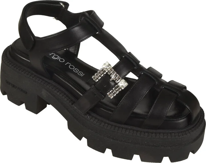 Back Strap Embellished Buckle Sandals - Image 2