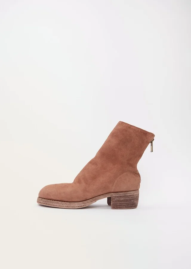Back Zip Leather Boot