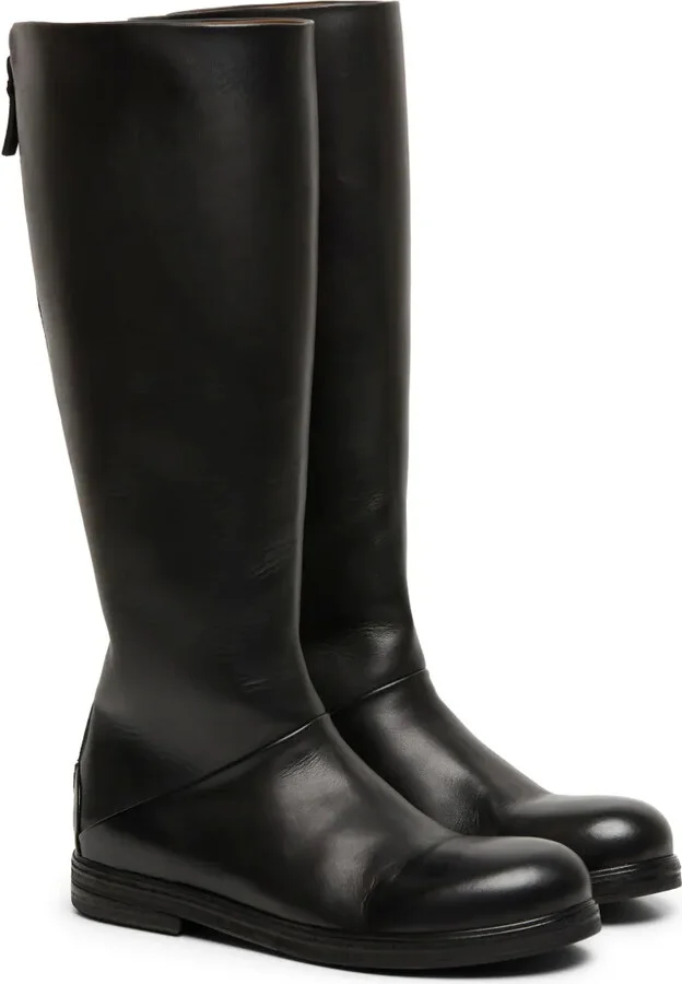 Back Zip Leather Boots - Image 2