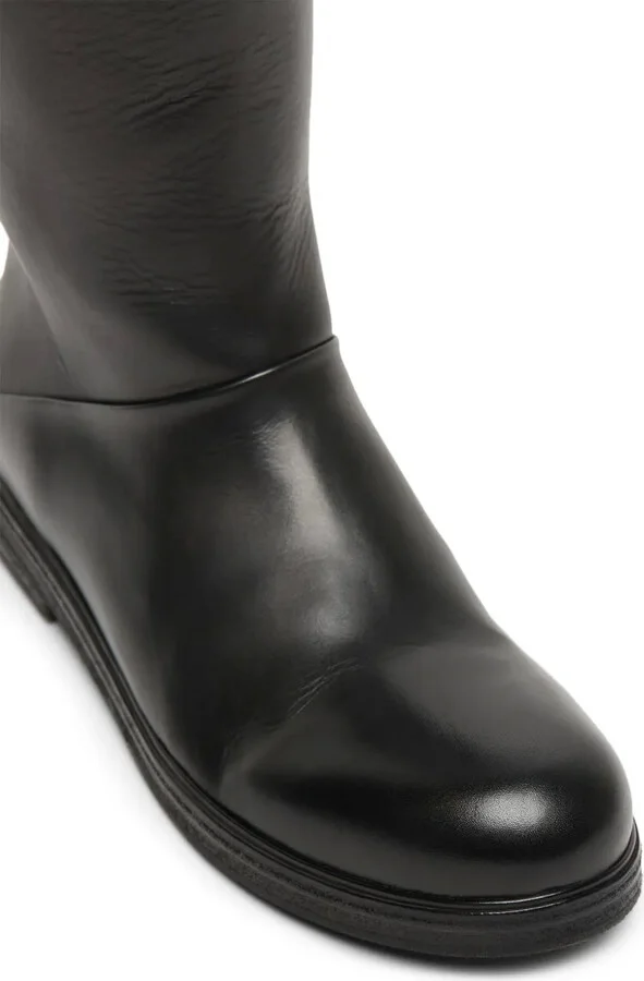 Back Zip Leather Boots - Image 4