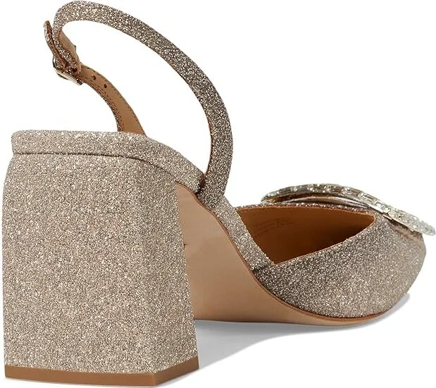 Badgley Mischka Adaline High Women's Heels Champagne : 10 M, Leather - Image 4