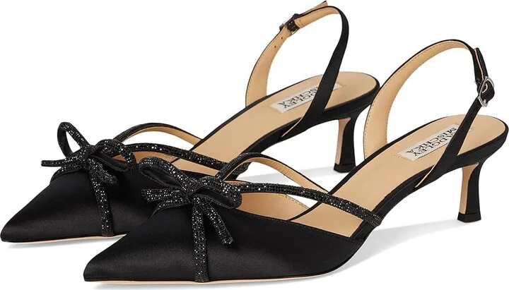 Badgley Mischka Angelina High Women's Heels Black : 10 M, Leather