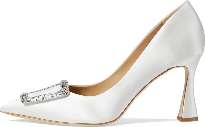 Badgley Mischka Aubree High Women's Heels Soft White : 10 M, Leather - Image 5