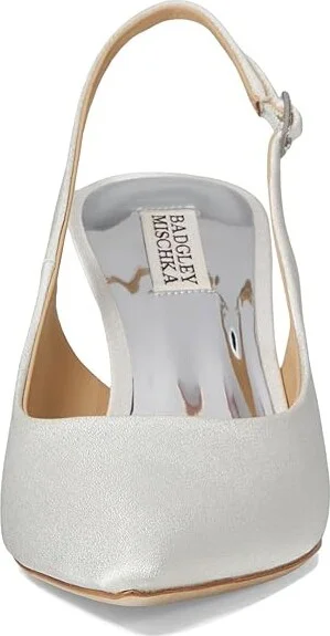 Badgley Mischka Beatrix High Women's Heels Soft White : 8.5 M, Leather - Image 2