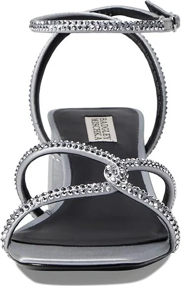 Badgley Mischka Brisa Women's Sandals Silver : 7.5 M, Leather - Image 2