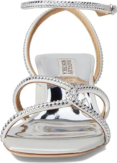 Badgley Mischka Brisa Women's Sandals Silver : 7.5 M, Leather - Image 6
