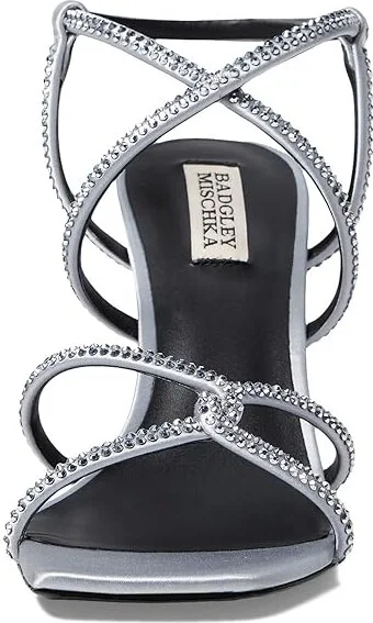 Badgley Mischka Brooke Women's Sandals Silver : 5.5 M, Leather/Rubber - Image 2