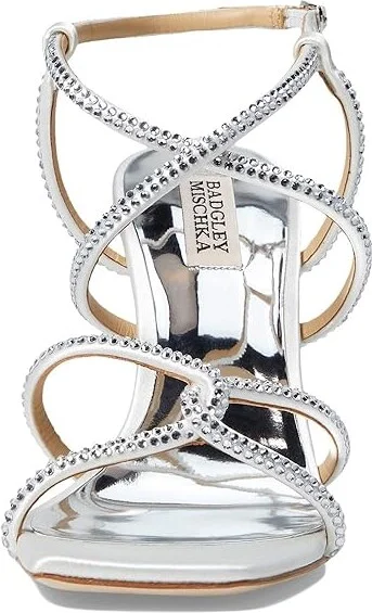 Badgley Mischka Brooke Women's Sandals Silver : 5.5 M, Leather/Rubber - Image 6