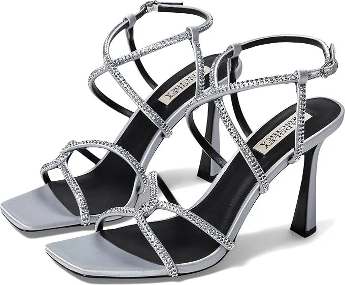 Badgley Mischka Brooke Women's Sandals Silver : 5.5 M, Leather/Rubber