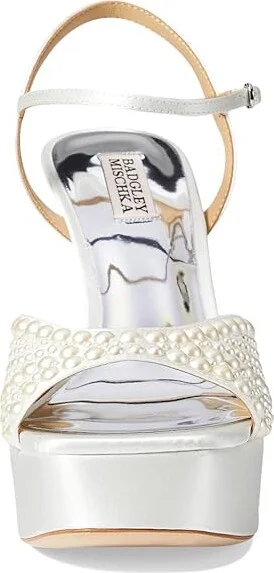 Badgley Mischka Bryleigh Women's Sandals Soft White : 9.5 M, Leather - Image 2