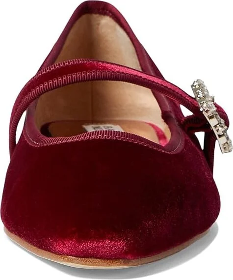 Badgley Mischka Brystol Women's Flat Shoes Ruby Red : 9 M, Leather/Silk - Image 2