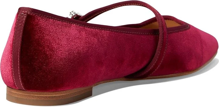 Badgley Mischka Brystol Women's Flat Shoes Ruby Red : 9 M, Leather/Silk - Image 4