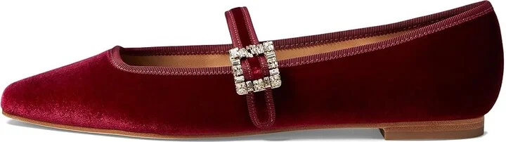 Badgley Mischka Brystol Women's Flat Shoes Ruby Red : 9 M, Leather/Silk - Image 5