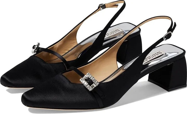 Badgley Mischka Buena High Women's Heels Black : 7 M, Leather
