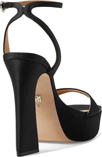 Badgley Mischka Caia Women's Sandals Black : 8.5 M, Satin - Image 4