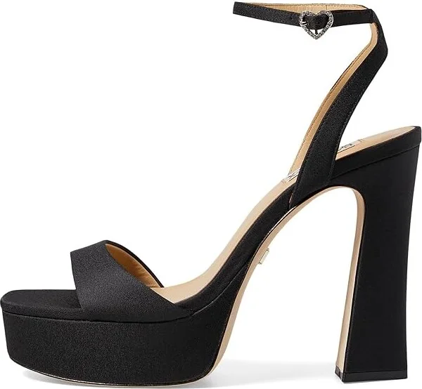 Badgley Mischka Caia Women's Sandals Black : 8.5 M, Satin - Image 5