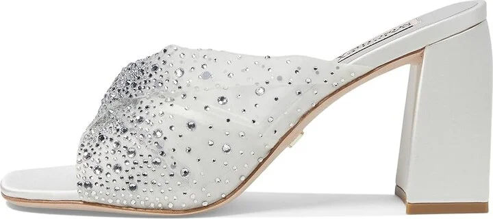 Badgley Mischka Camelia Women's Sandals Soft White : 5.5 M, Textile - Image 5