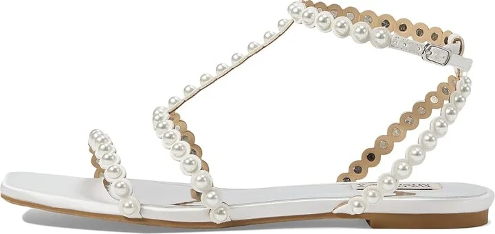 Badgley Mischka Cami Women's Sandals Soft White : 7 M, Synthetic - Image 5