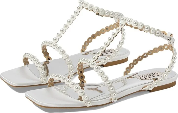 Badgley Mischka Cami Women's Sandals Soft White : 7 M, Synthetic