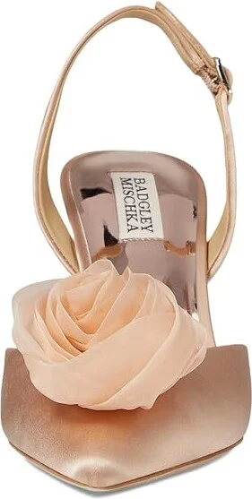 Badgley Mischka Carlise High Women's Heels Blush Nude : 6.5 M, Leather - Image 2
