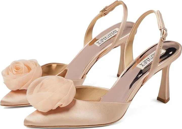 Badgley Mischka Carlise High Women's Heels Blush Nude : 6.5 M, Leather