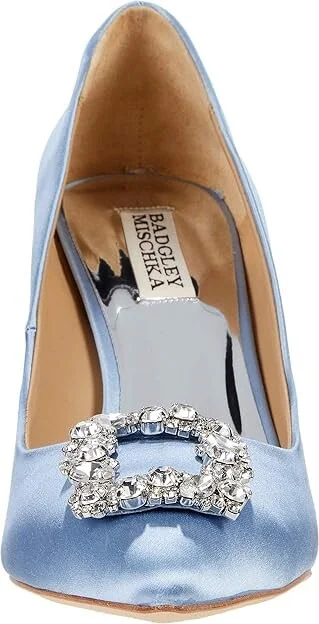 Badgley Mischka Cher Women's Shoes Azure Blue : 8.5 M, Textile - Image 5